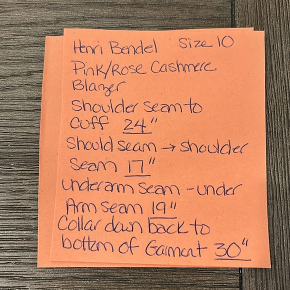 Women's cashmere coral pink Henri Bendel vintage blazer size 10 made in Italy - Picture 16 of 16